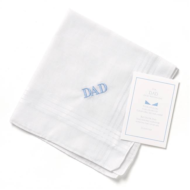 Dad Hanky w/Blue Embroidery