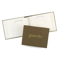 Golden Linen Guest Book