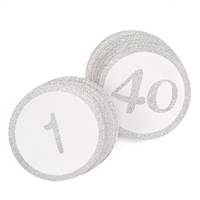 Glitter Table Cards - Silver - 1-40