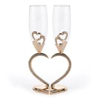 Sparkling Hearts Linked Flutes - Blank