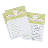 Tea Time Bridal Shower Game Card