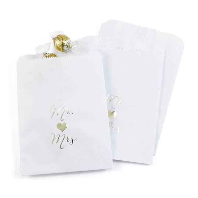 Mr and Mrs Treat Bags - White - Blank