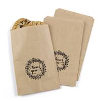 Rustic Wreath Treat Bags - Kraft - Blank