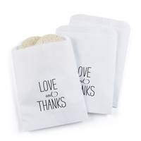 Love and Thanks Treat Bags - White - Blank