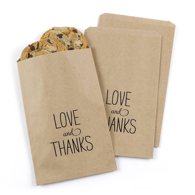 Love and Thanks Treat Bags - Kraft - Blank