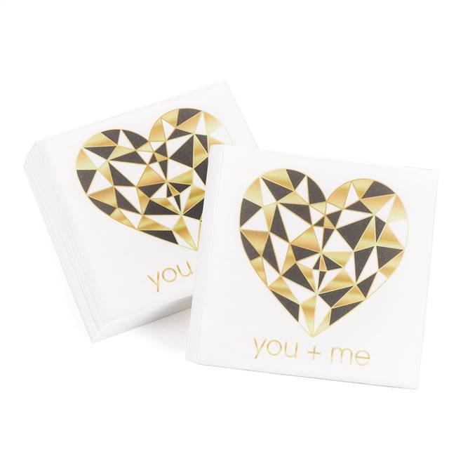 Geo Heart - Beverage Napkin