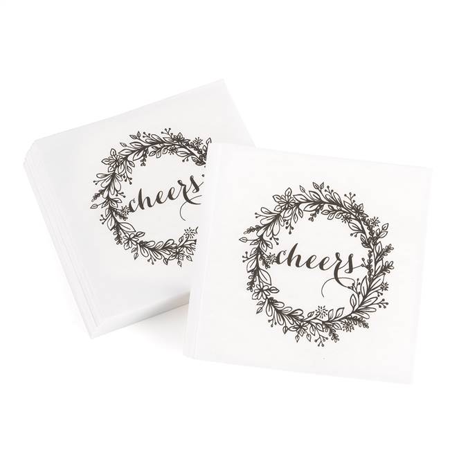 Rustic Wreath - Beverage Napkin