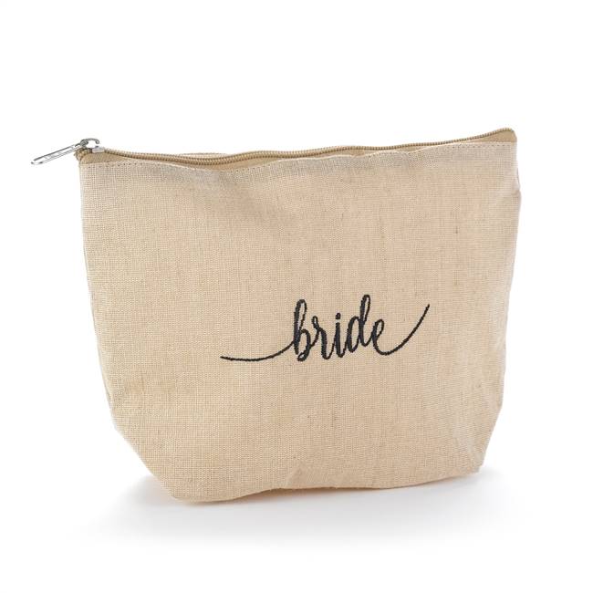 Bride Natural Jute Cosmetic Bag