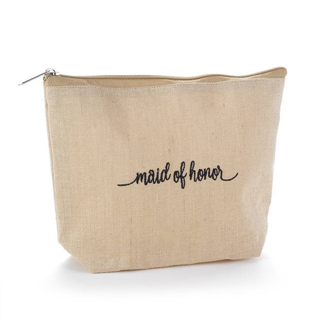 Maid of Honor Natural Jute Cosmetic Bag