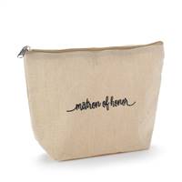 Matron of Honor Natural Jute Cosmetic Bag