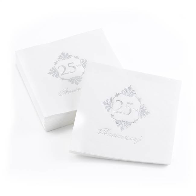 Silver Anniversary Napkins