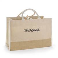 Bridesmaid Natural Jute Tote Bag - Large