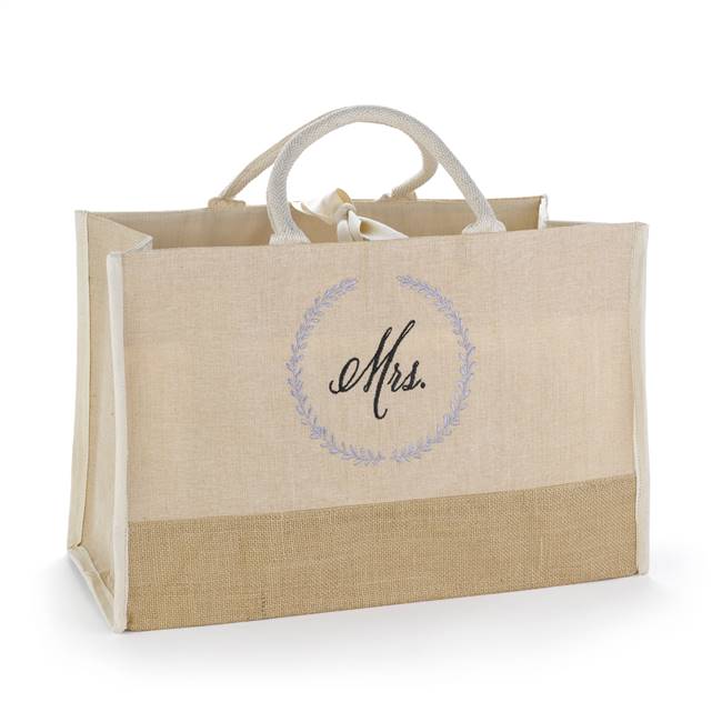 Rustic Wreath Mrs. Jute Tote Bag