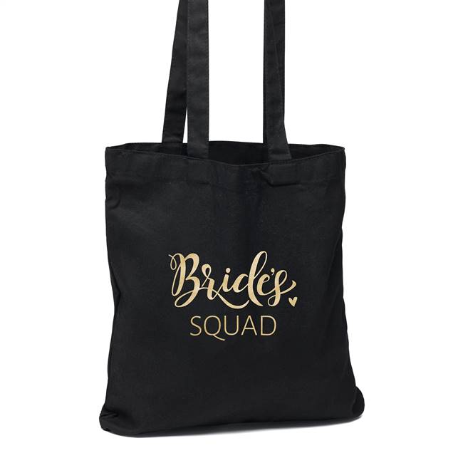 Bride's Squad Black Tote Bag
