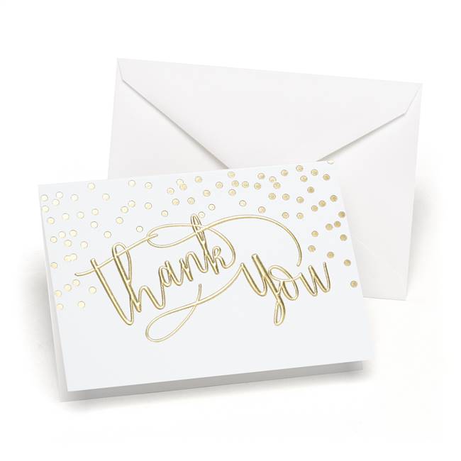 Gold Foil Dots Thank You