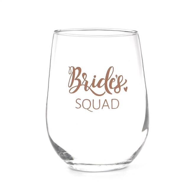 Bride's Squad Stemless Wine Glass - Blank