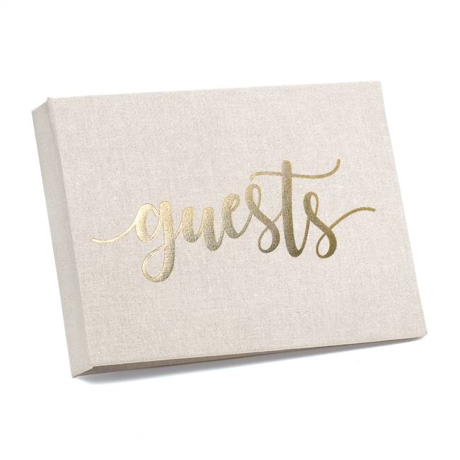 Foil Guest Book - Linen - Blank