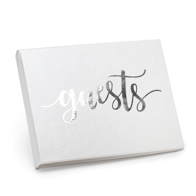 Foil Guest Book - White - Blank