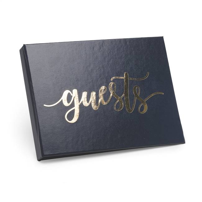 Foil Guest Book - Navy - Blank