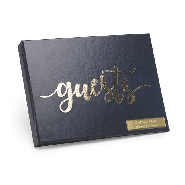 Foil Guest Book - Navy -