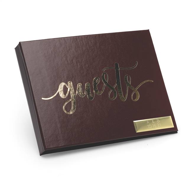 Foil Guest Book - Burgundy -