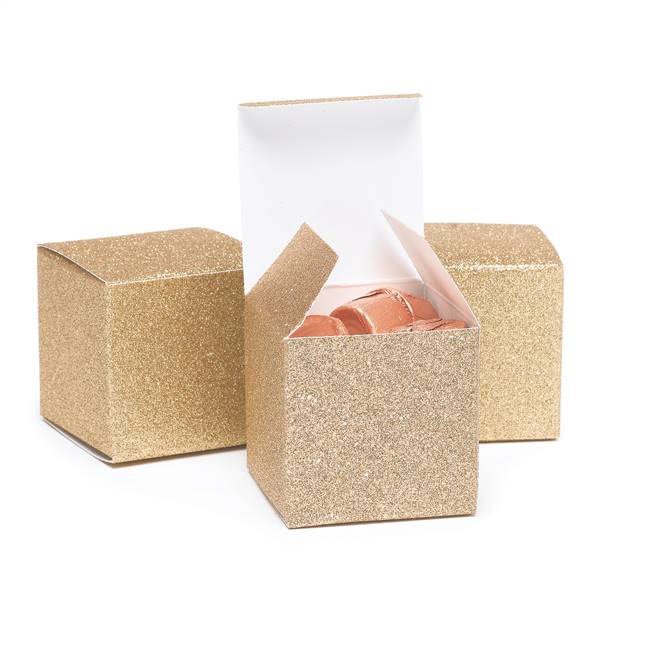 Gold Glitter Favor Box