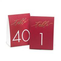 Burgundy Table Number Tents