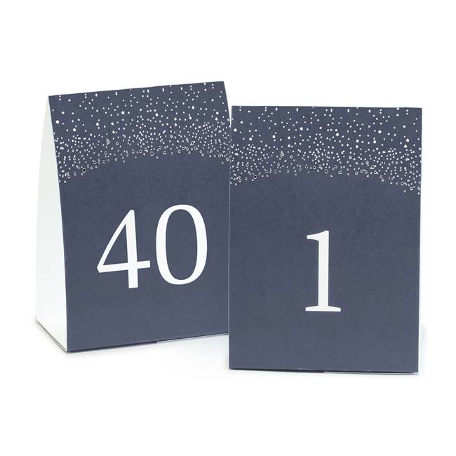 Navy Table Number Tents