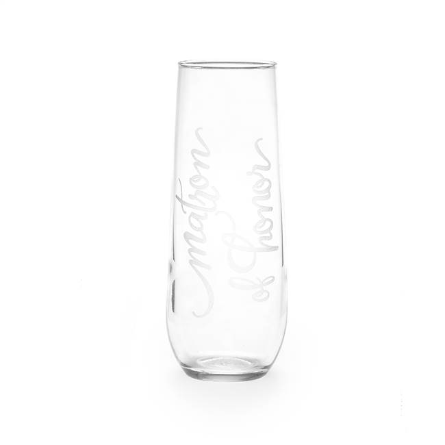Matron of Honor Stemless Champagne Flute