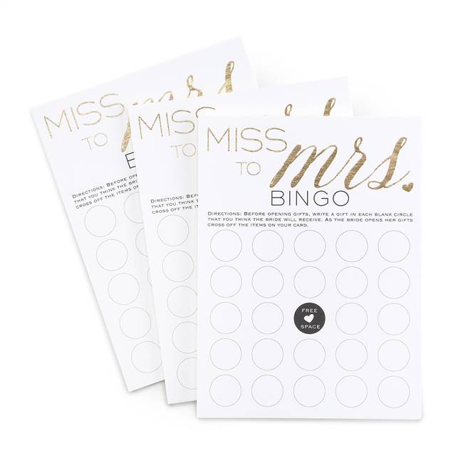 Miss to Mrs Bridal Shower Bingo