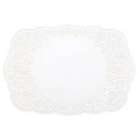 Laser Floral Place Mat - White Shimmer