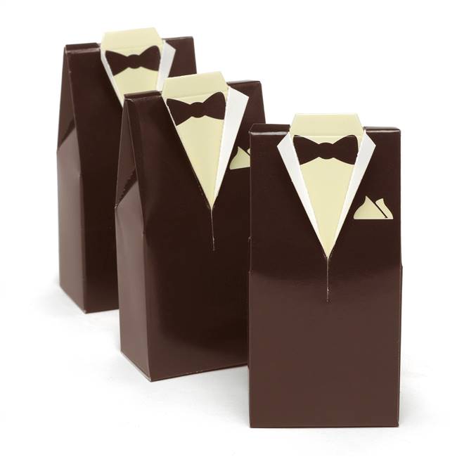 Brown Tuxedo Favor Boxes