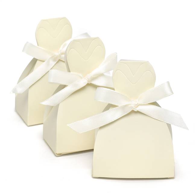 Ivory Gown Favor Boxes