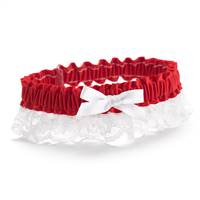 Red Ribbon & Lace Garter