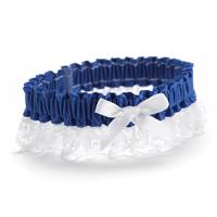 Royal Blue Ribbon & Lace Garter