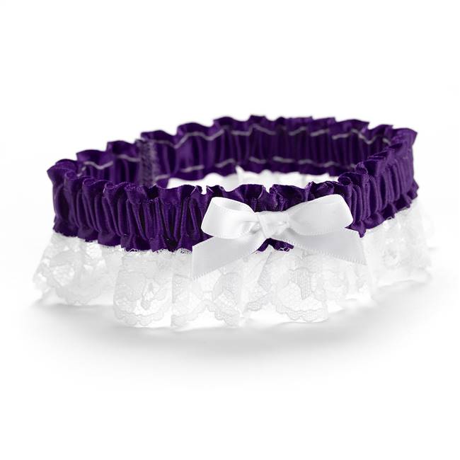 Grape Ribbon & Lace Garter