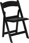 HERCULES Series 1000 lb. Capacity Black Resin Folding Chair with Black Vinyl Padded Seat