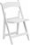 HERCULES Series 1000 lb. Capacity White Resin Folding Chair with Black Vinyl Padded Seat