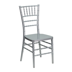 Flash Elegance Silver Resin Stacking Chiavari Chair