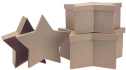 Paper Mache Star Box Set of 3