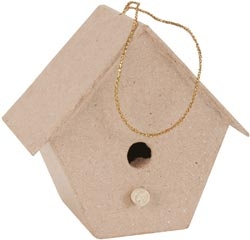 Paper Mache Tapered Birdhouse (Pack of 4)