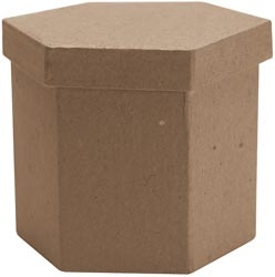 Paper Mache Tall Hexagon Box