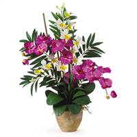 Double Phal/Dendrobium Silk Flower Arrangement