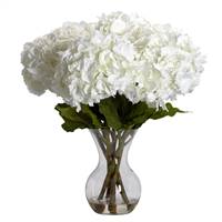 Large Hydrangea w/Vase Silk Flower Arrangement