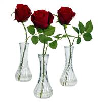 Rose w/Bud Vase (Set of 3)