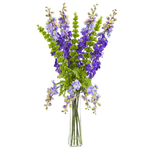 34” Delphinium and Bell of Ireland Artificial Arrangement