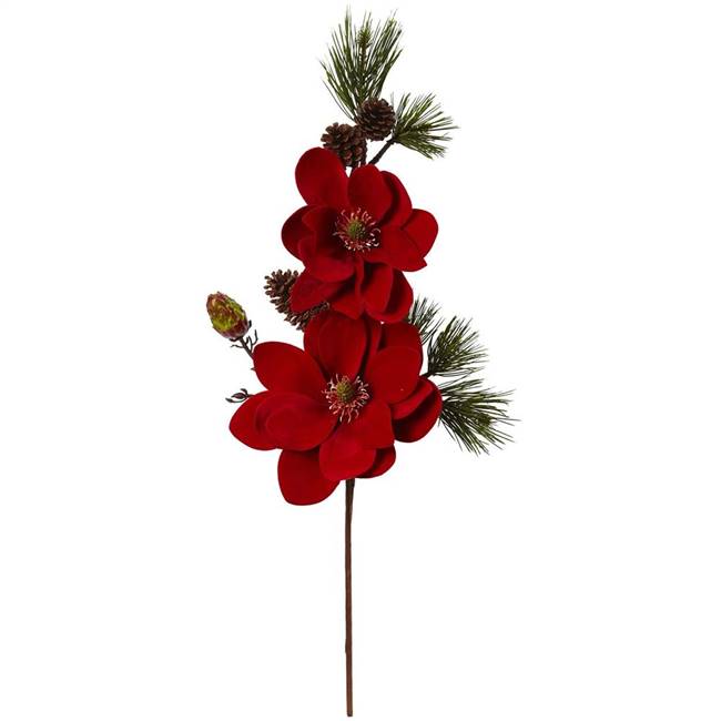 36" Magnolia and Pine Artificial Flower (Set of 2)