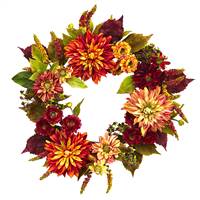 22” Dahlia  & Mum Wreath