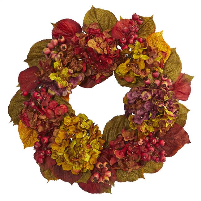 24" Fall Hydrangea Wreath