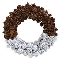 20" Frosted Pine Cone Wreath